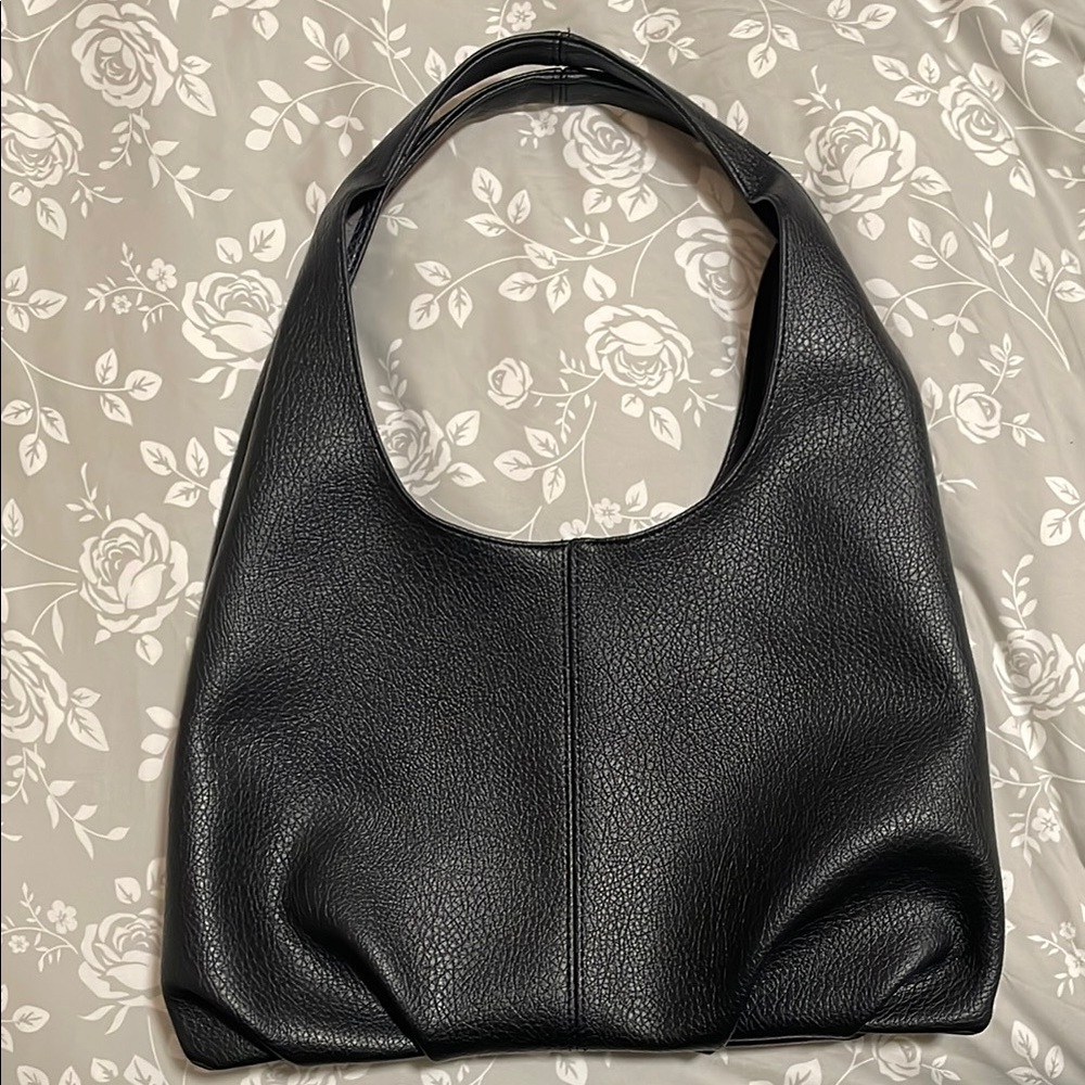 Elegant Black Leather Hobo Bag